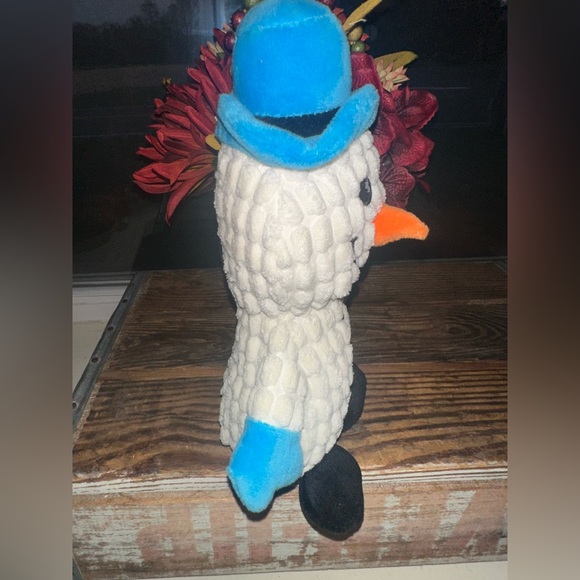 Snowman Dog Toy Plush with Blue Hat and Blue gloves ~NWT ~ squeaker - Picture 2 of 7
